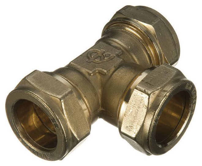 Image of Primaflow Brass Compression Equal Tee - 10mm