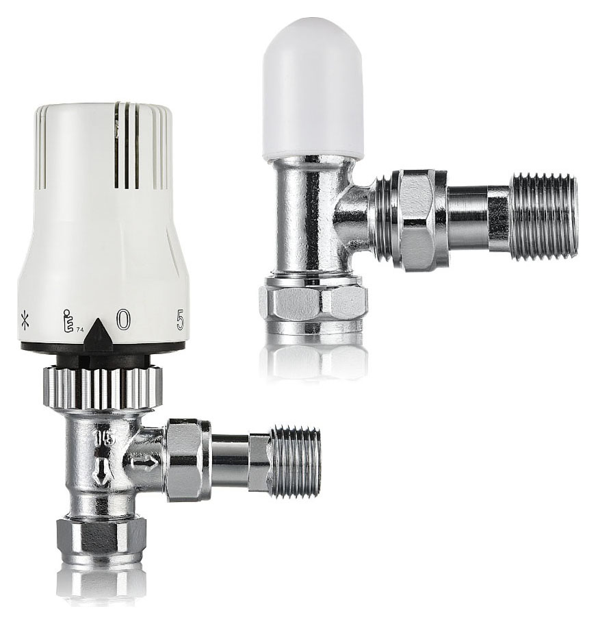 Image of Primaflow 15mm Thermostatic Radiator Valve & Lockshield - White