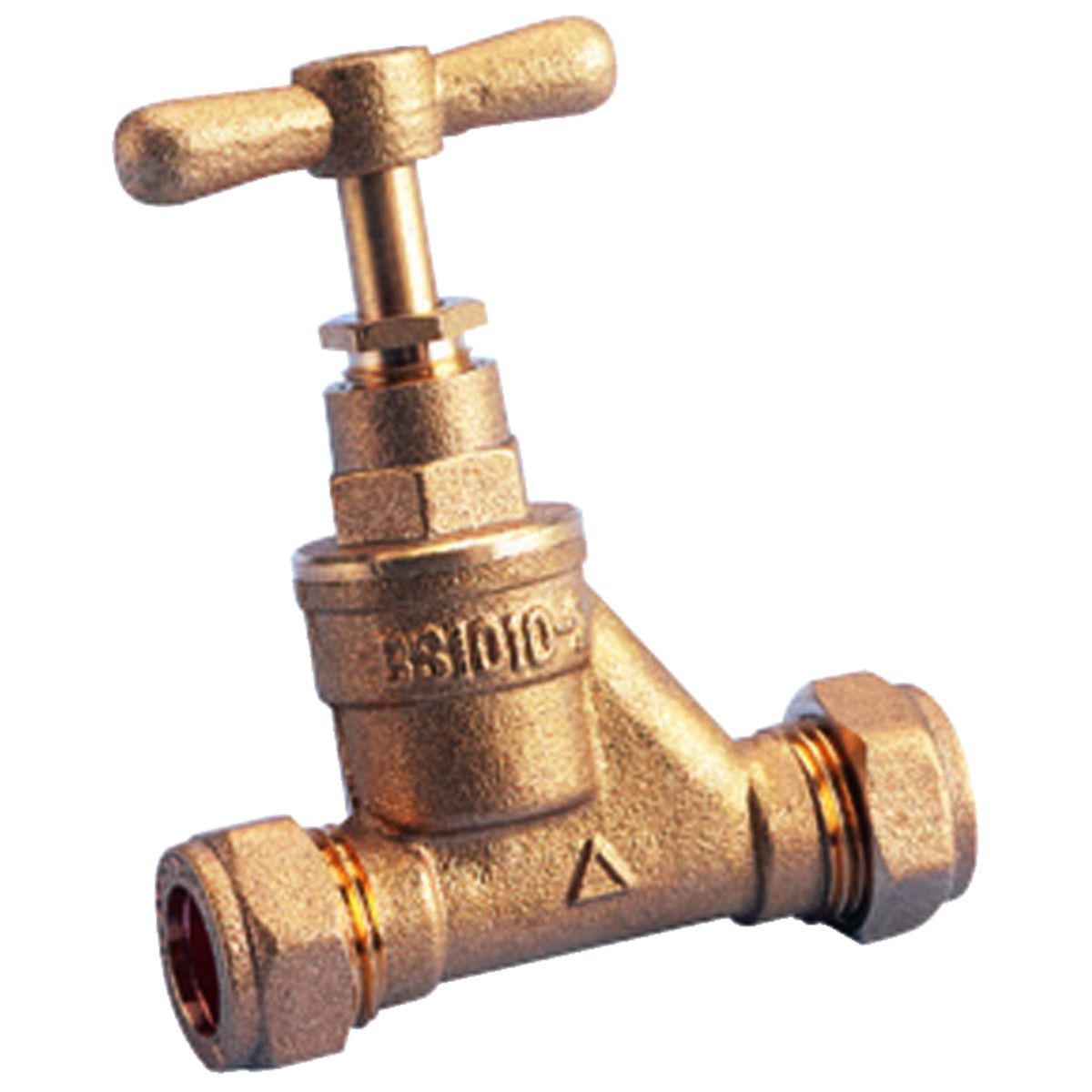 Image of Primaflow Brass Compression Stop Cock - 15mm