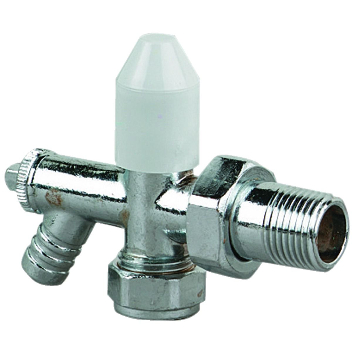 Image of Primaflow 15mm Thermostatic Radiator Valve with Intergrated Drain Off Valve - White