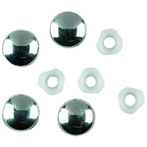 Wickes Chrome Plate Tops & Retain Washers Pack 4
