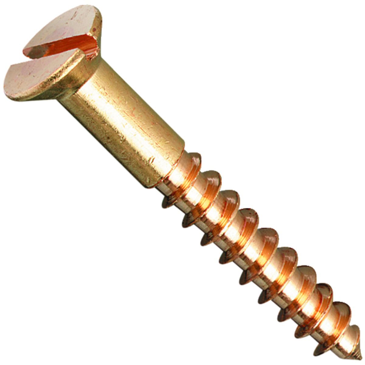 Wickes Brass Wood Screws - No 10 x 32mm Pack of 10