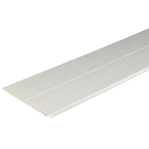 Image of Wickes PVCu White Ash Effect Interior Cladding - 250mm x 2.5m Pack of 4