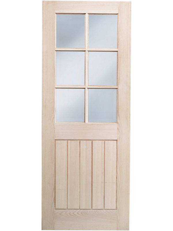 Wickes Geneva Glazed Oak Cottage 5 Panel Internal Door