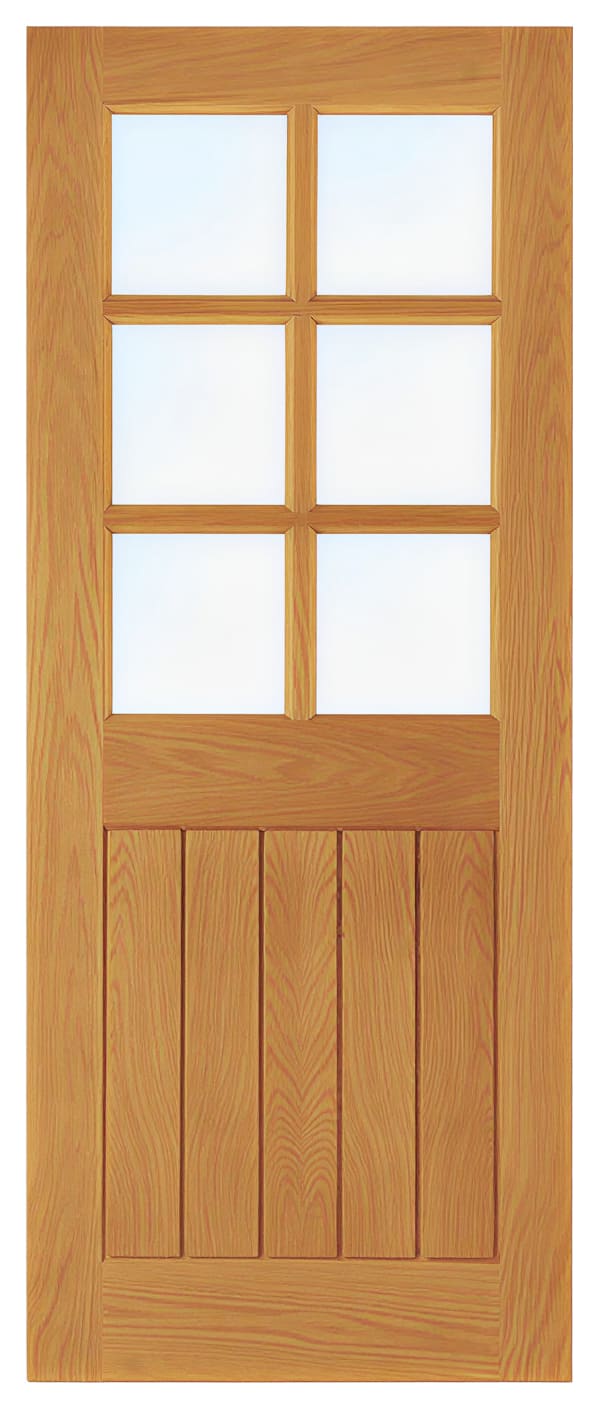 Wickes Geneva Glazed Oak Cottage Internal Door 1981 x 762mm Wickes