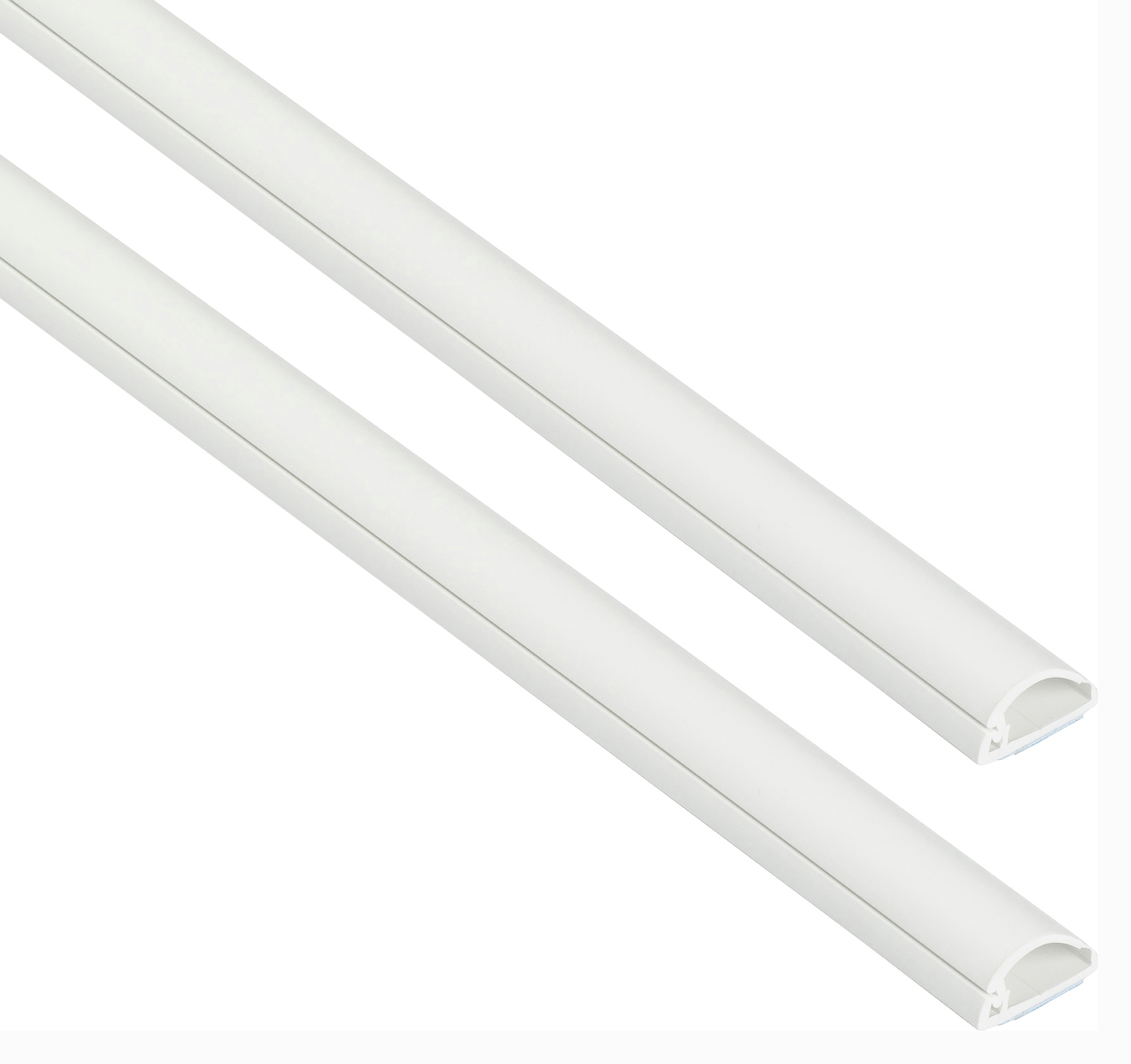 Image of D-Line Self-Adhesive 1/2 Circle Decorative White Micro-Trunking - 16 x 8 x 2000mm - Pack of 2