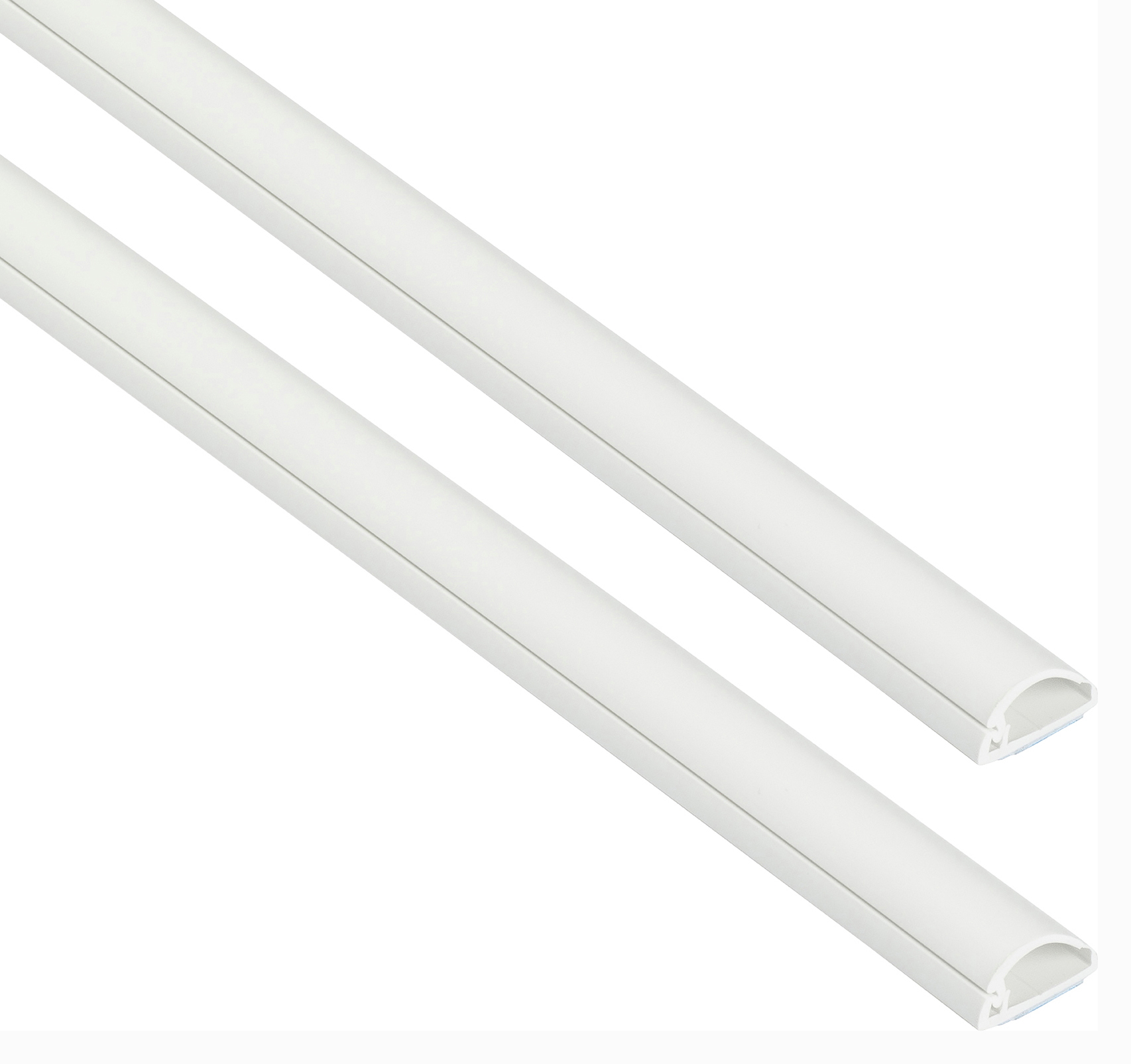 D-Line Self-Adhesive 1/2 Circle Decorative White Micro-Trunking - 16 x 8 x 2000mm - Pack of 2