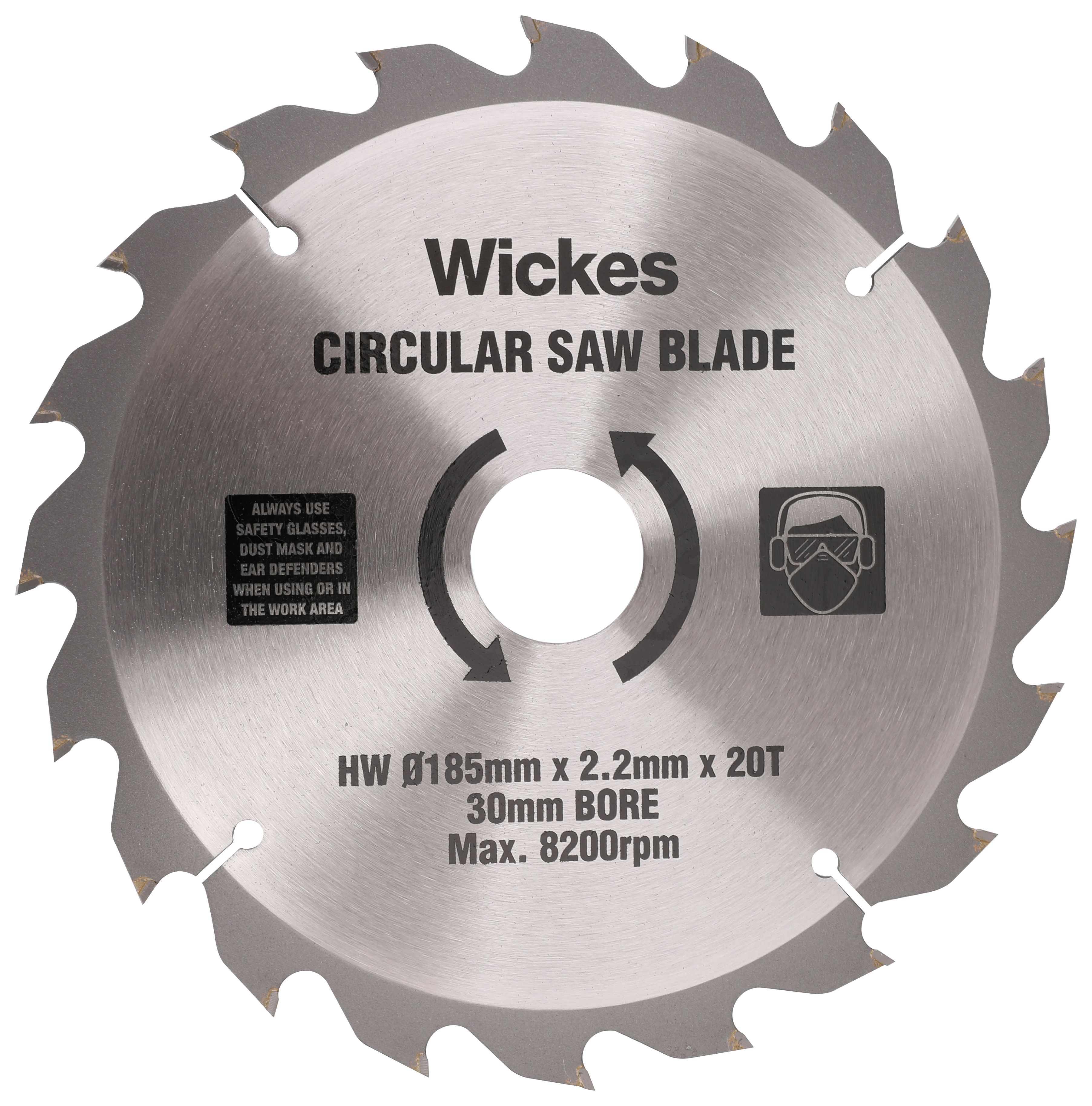 Image of Wickes 20 Teeth Medium Cut Circular Saw Blade - 185 x 30mm