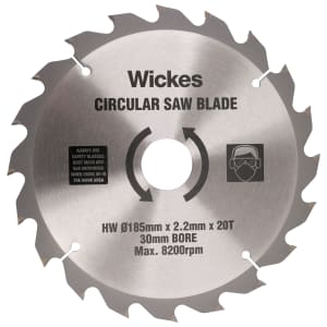 Wickes 20 Teeth Medium Cut Circular Saw Blade - 185 x 30mm