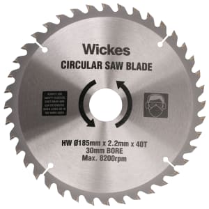 Wickes 40 Teeth Fine Cut Circular Saw Blade - 185 x 30mm