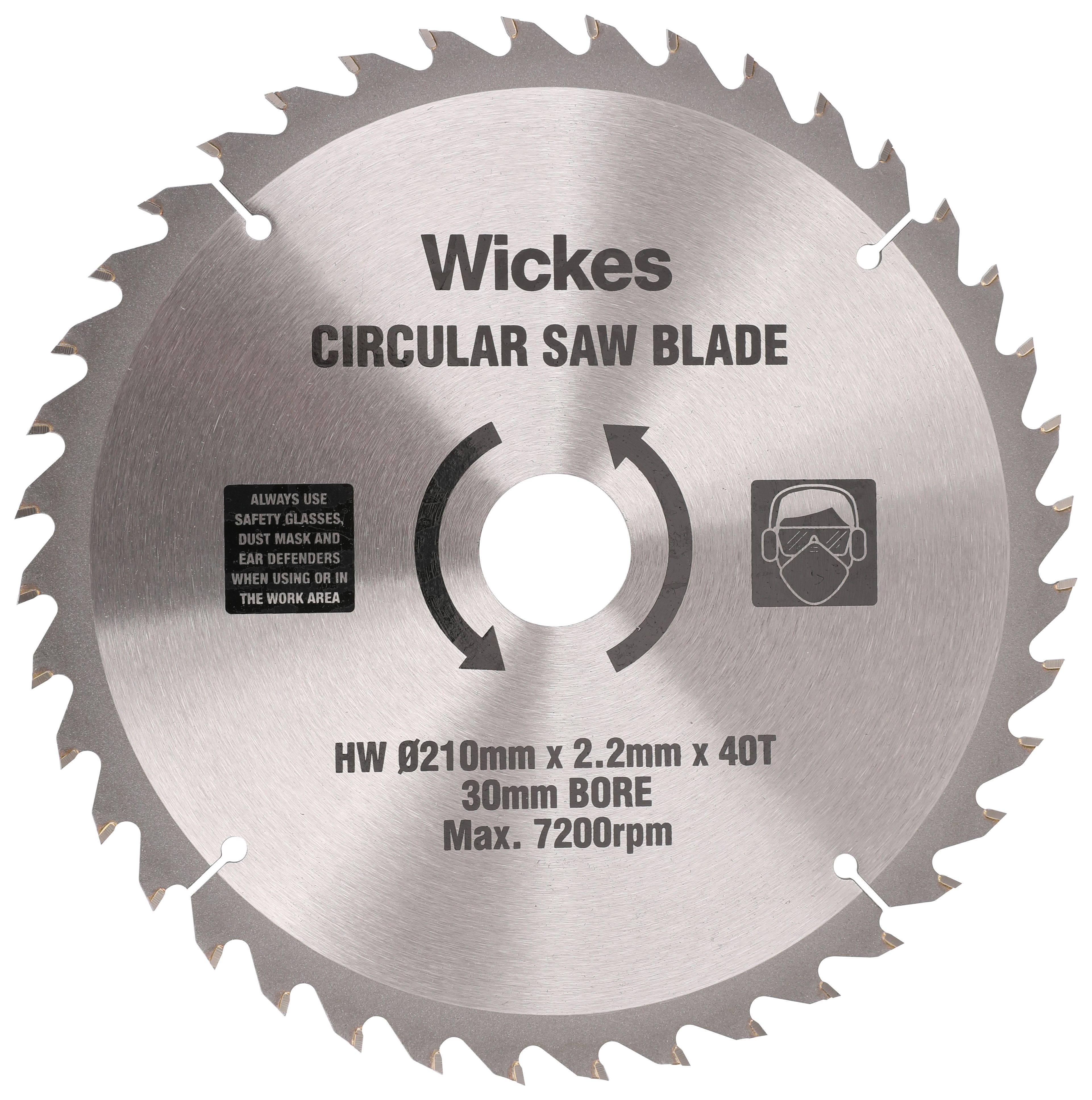 Image of Wickes 40 Teeth Medium Cut Circular Saw Blade - 210 x 30mm
