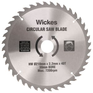 Wickes 40 Teeth Medium Cut Circular Saw Blade - 210 x 30mm