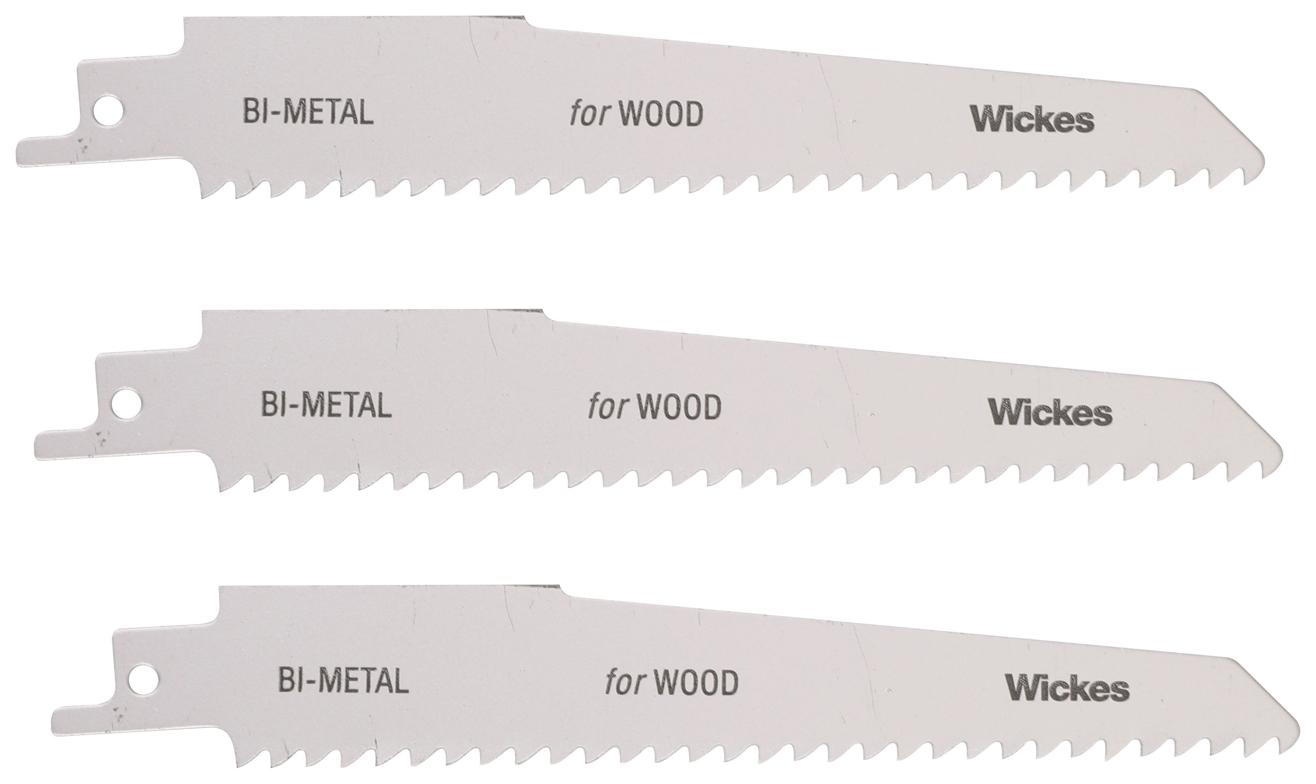 Image of Wickes Reciprocating Saw Blades for Wood 150mm - Pack of 3