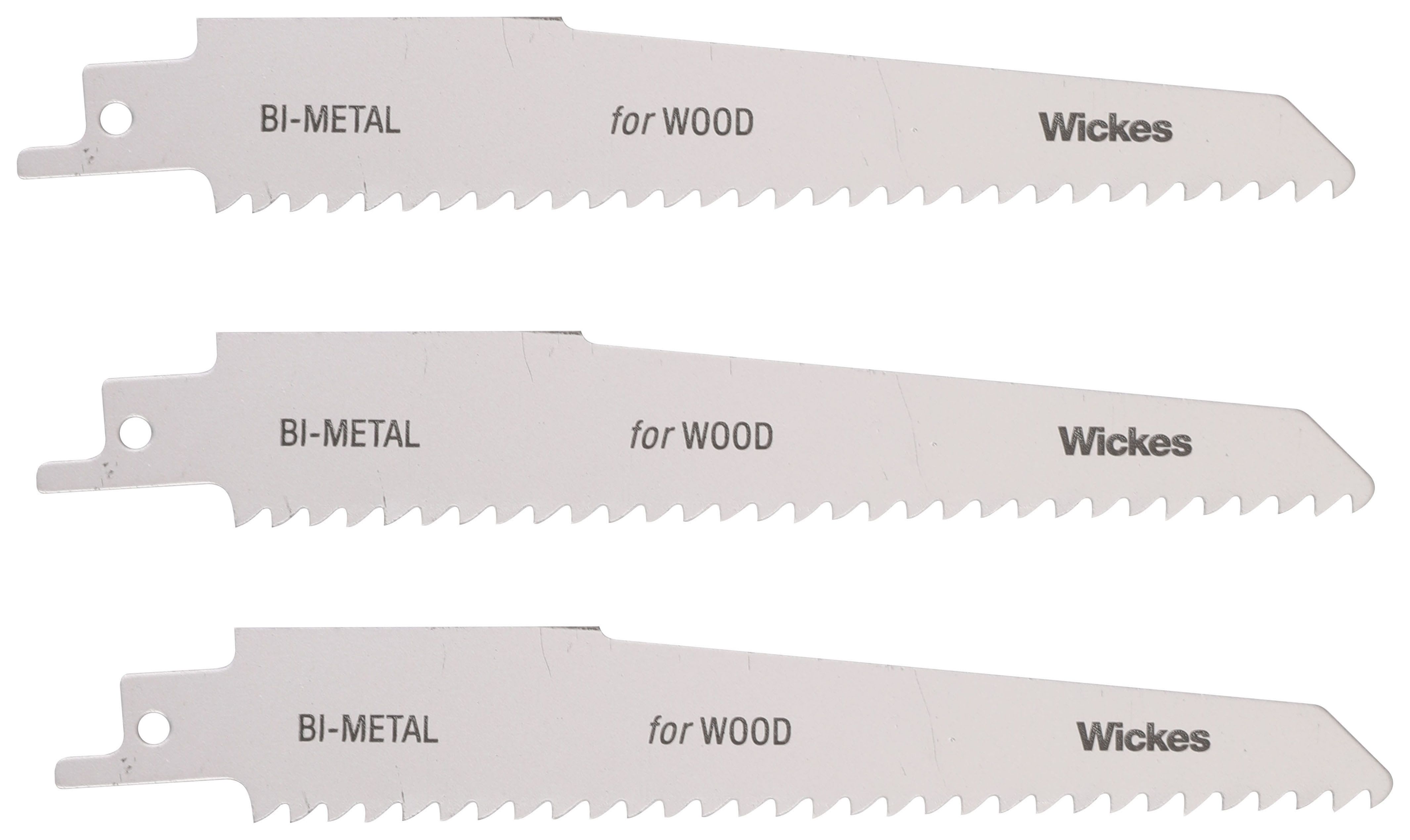 Wickes Reciprocating Saw Blades for Wood 150mm Pack of 3 Wickes