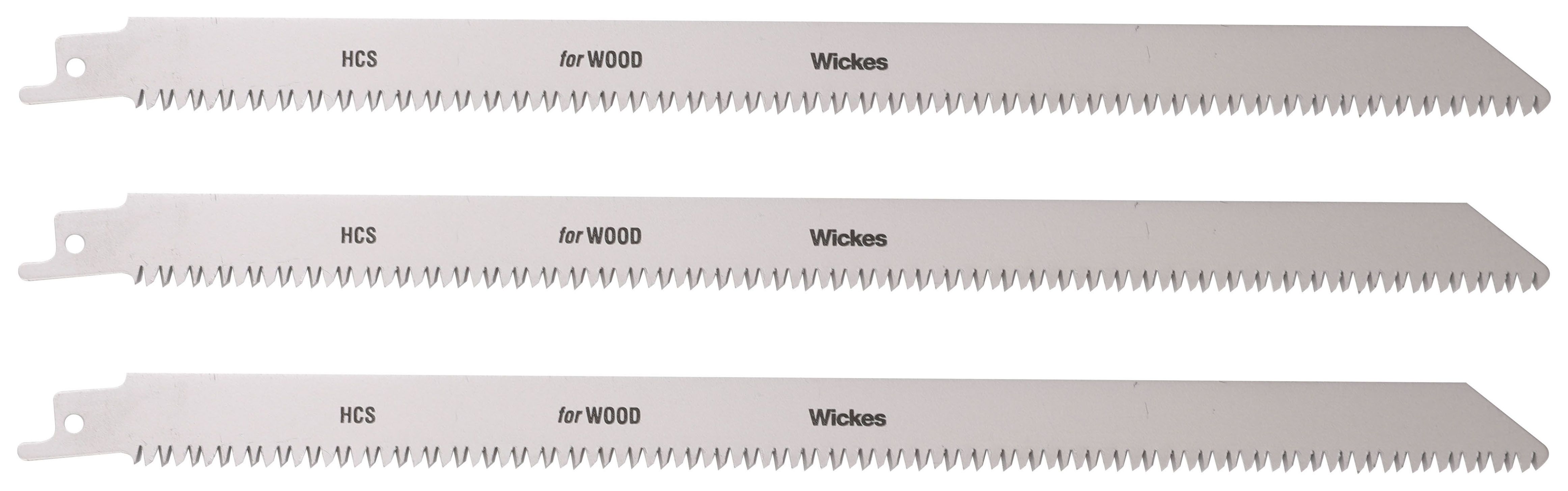 Wickes Reciprocating Saw Blades for Wood 300mm - Pack of 3