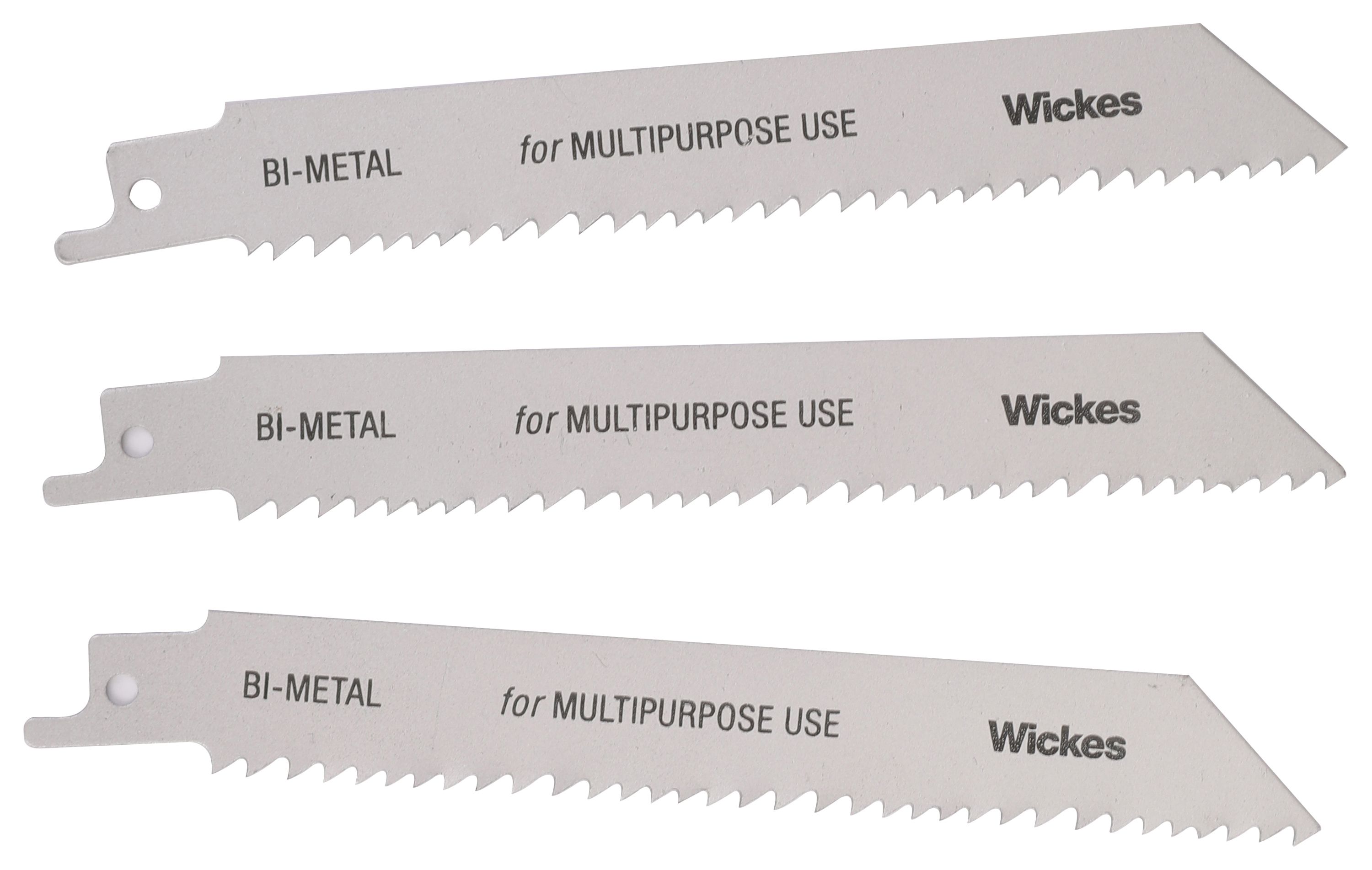 Image of Wickes Multi Purpose Reciprocating Saw Blades 150mm - Pack of 3