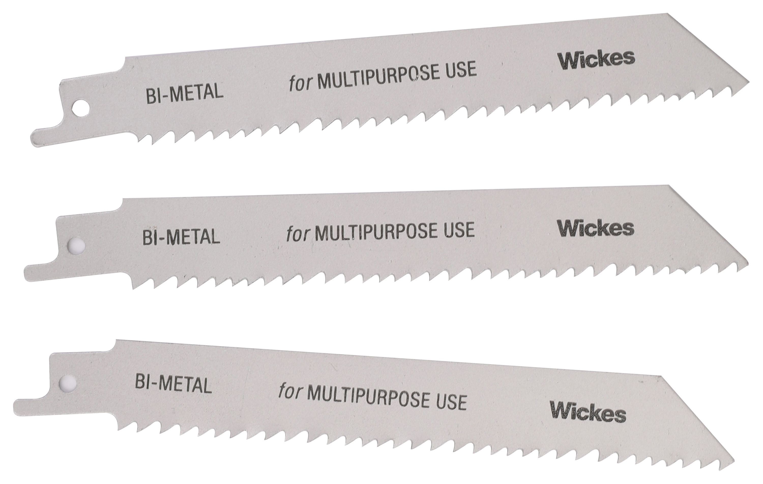 Wickes Multi Purpose Reciprocating Saw Blades 150mm - Pack of 3