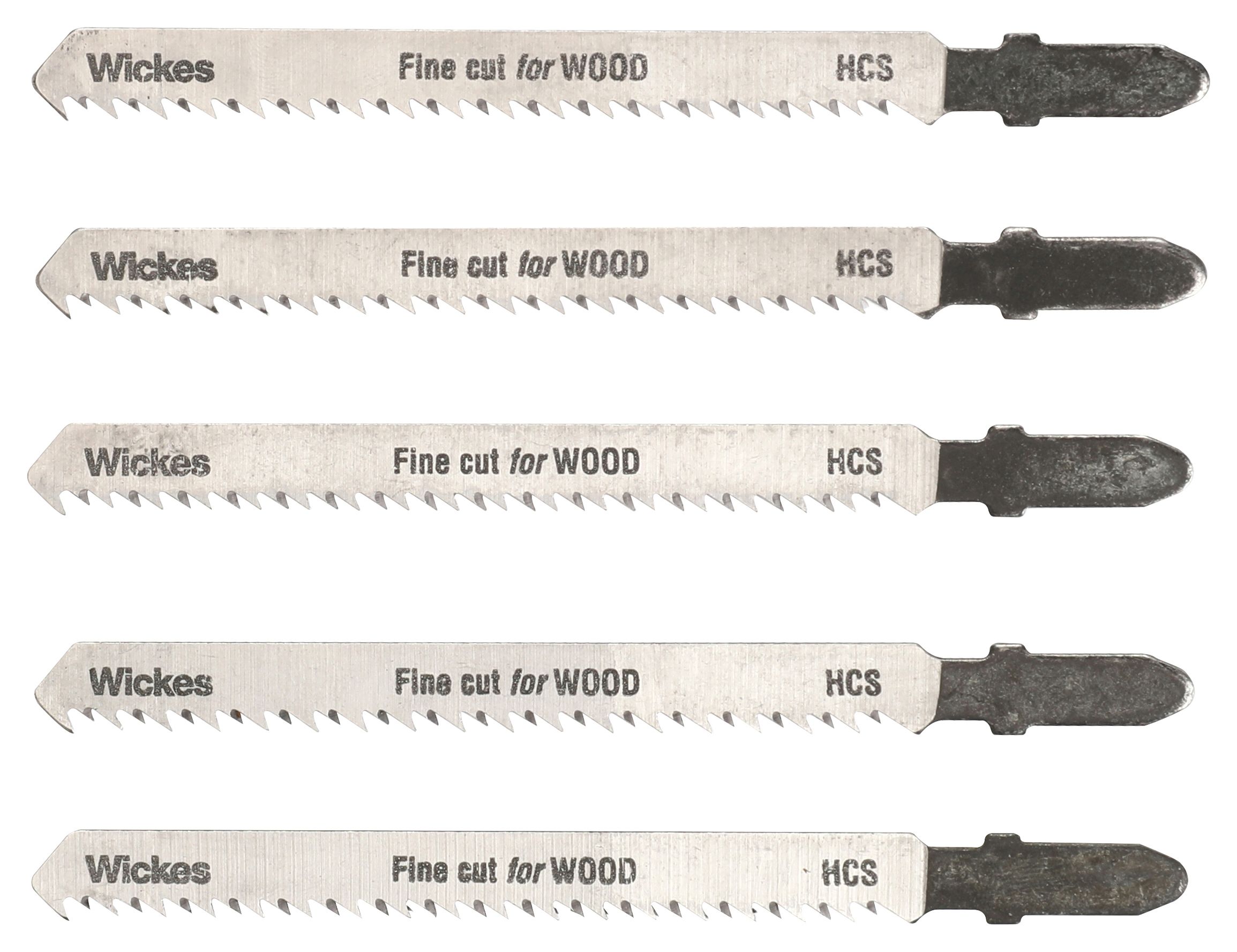 Wickes T Shank Fine Cut Jigsaw Blade for Wood - Pack of 5