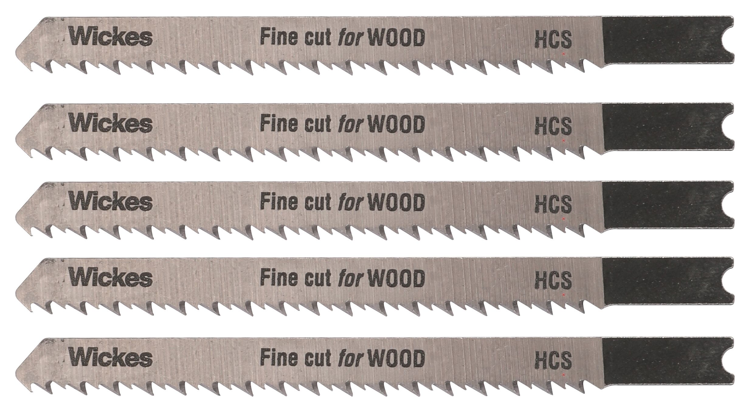 Image of Wickes Universal Shank Fine Cut Jigsaw Blade For Wood - Pack Of 5