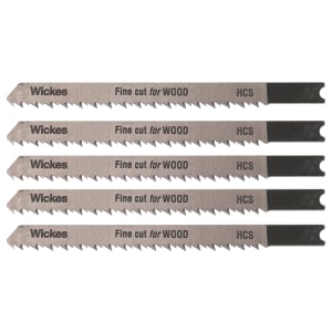 Wickes Universal Shank Fine Cut Jigsaw Blade For Wood - Pack Of 5