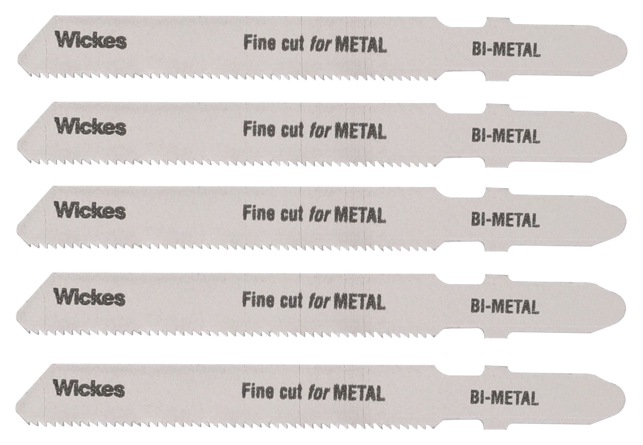 Image of Wickes T Shank Fine Cut Jigsaw Blade for Metal - Pack of 5