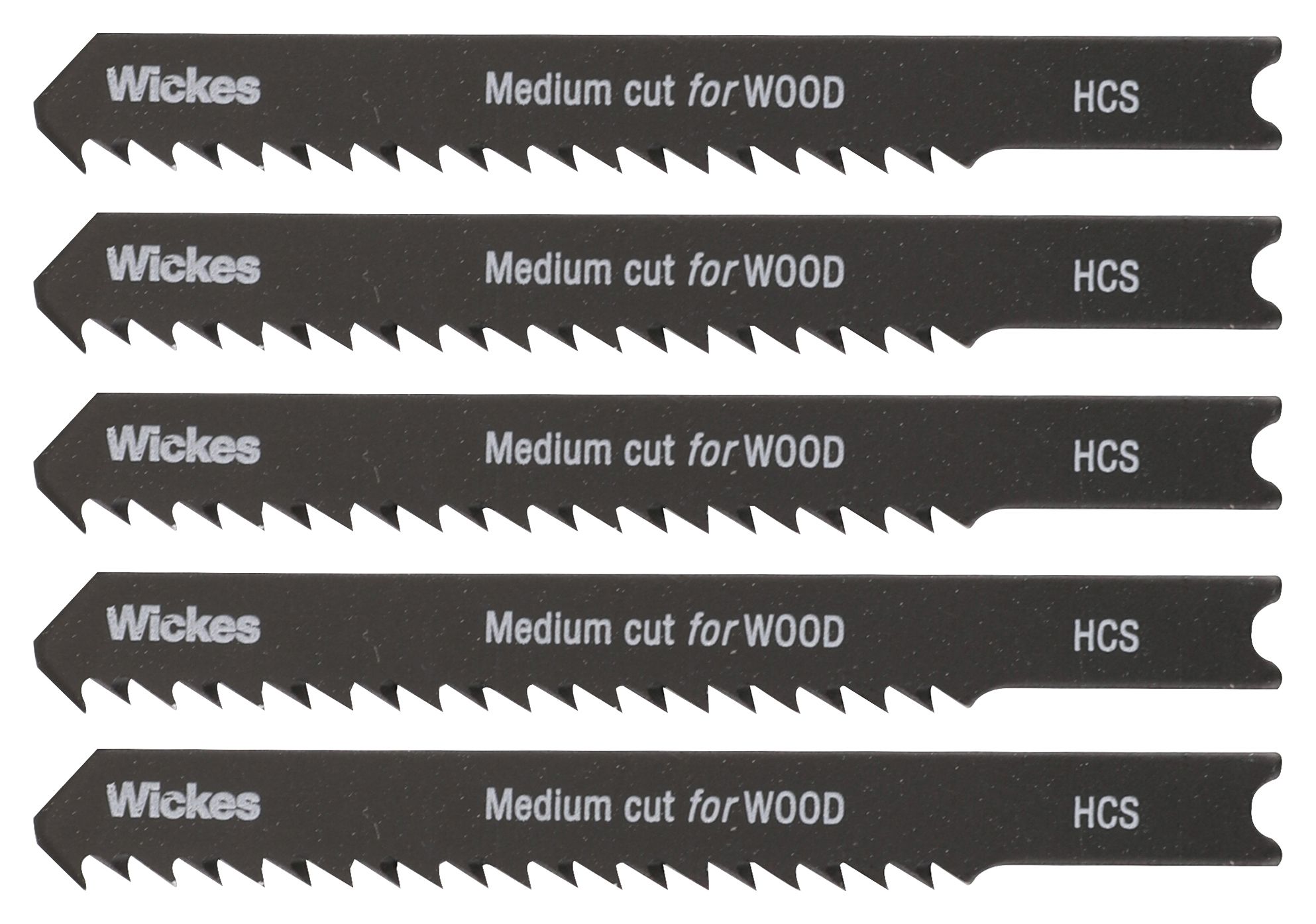 Image of Wickes Universal Shank Medium Cut Jigsaw Blade For Wood - Pack Of 5