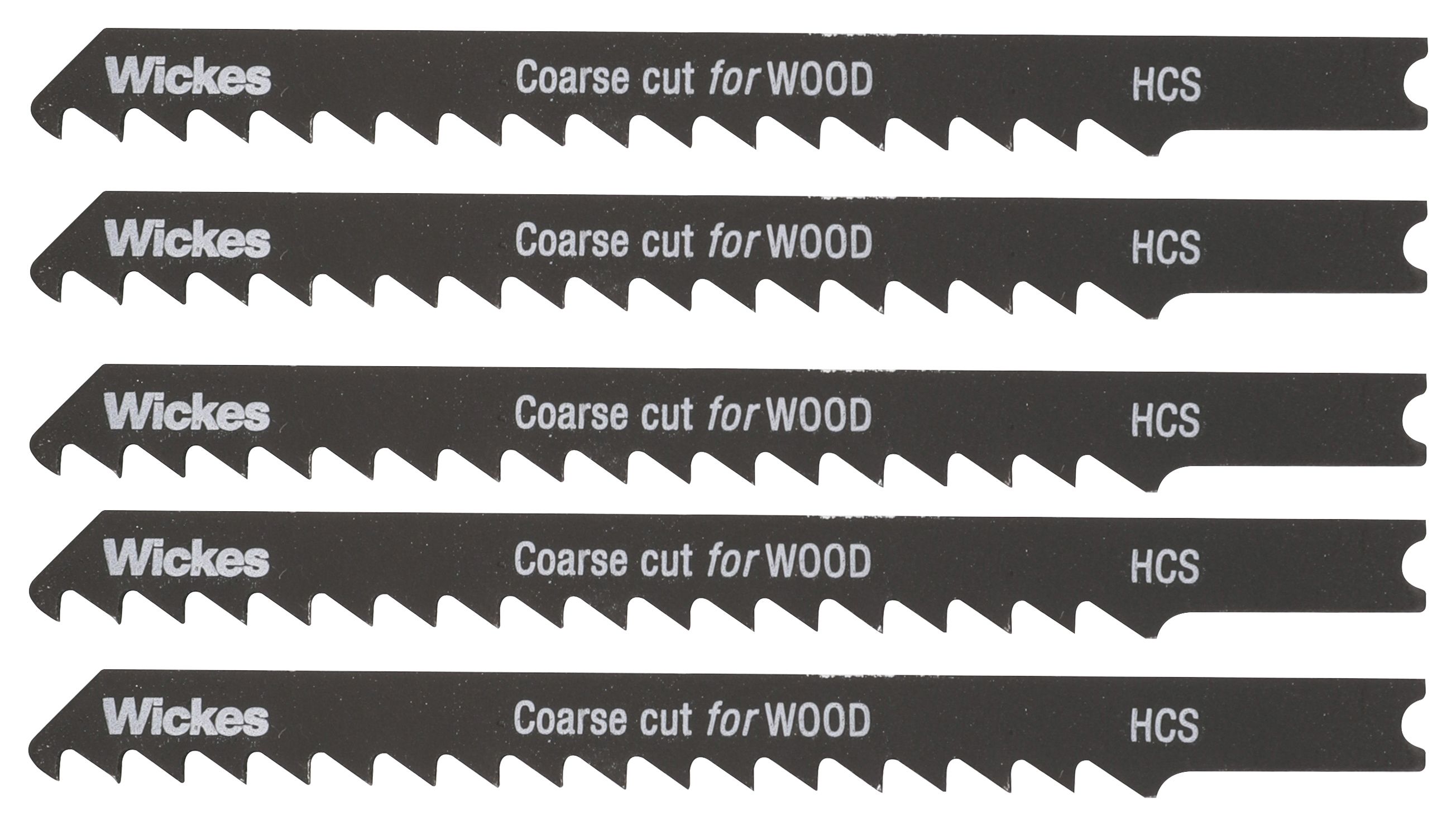 Image of Wickes Universal Shank Coarse Cut Jigsaw Blade For Wood - Pack Of 5