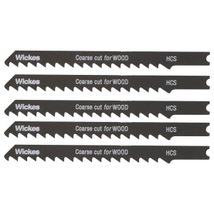 Wickes Universal Shank Coarse Cut Jigsaw Blade For Wood - Pack Of 5