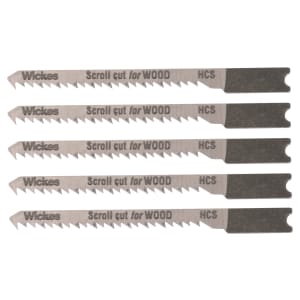 Wickes Universal Shank Scroll Cut Jigsaw Blade For Wood - Pack Of 5