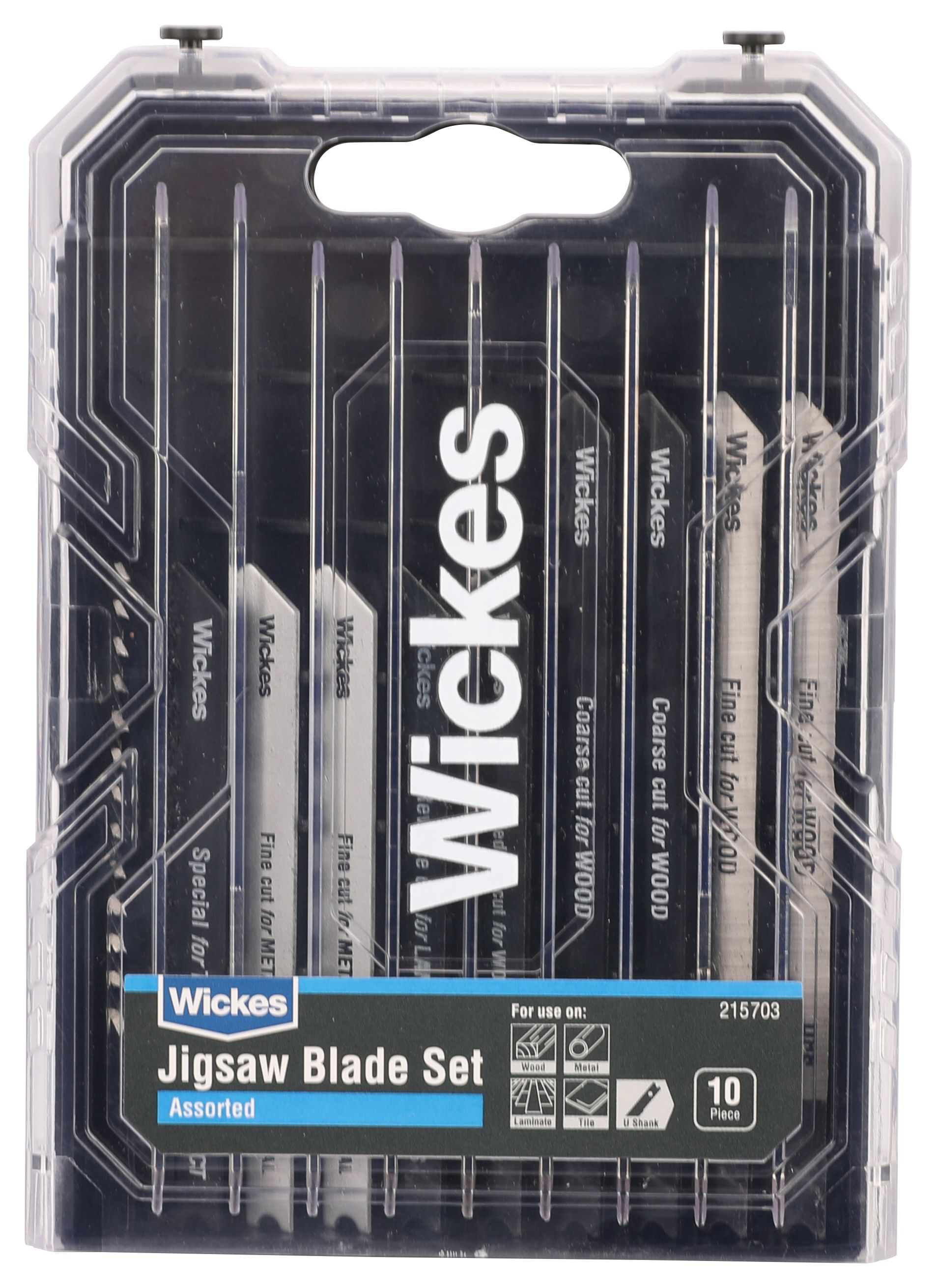 Image of Wickes Assorted Universal Shank Jigsaw Blade - Pack Of 10