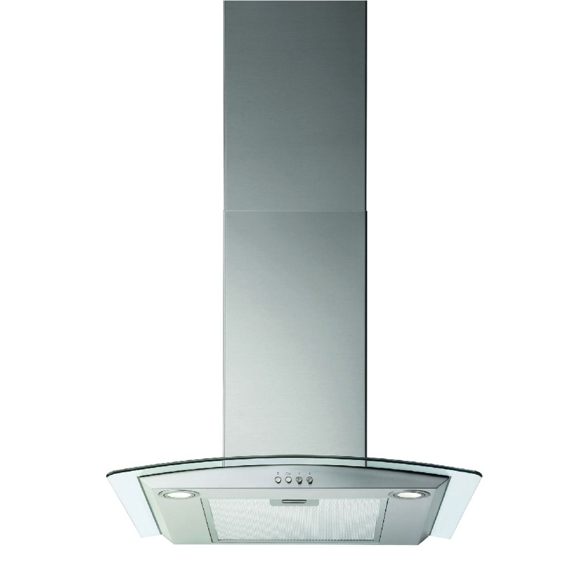 Image of Wickes 60cm Curved Glass Designer Cooker Hood - Stainless Steel