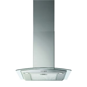 Wickes 60cm Curved Glass Designer Cooker Hood - Stainless Steel