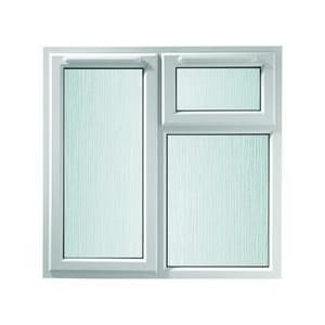 Euramax uPVC White Left Side Hung & Top Hung Obscure Glass Casement Window - 1190 x 1010mm