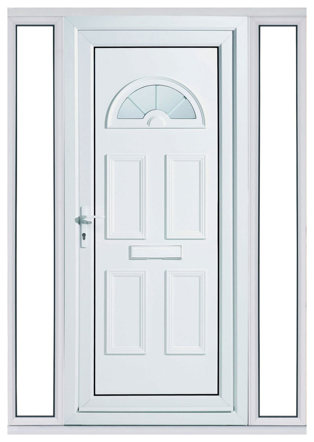 Image of Euramax Carolina 2 Sidelight Right Hand Hung uPVC White Door Set - 2085 x 1520mm