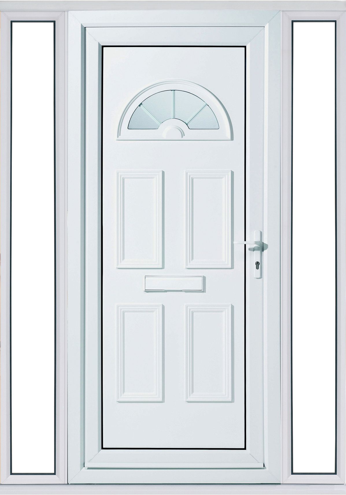 Image of Euramax Carolina 2 Sidelight Left Hand Hung uPVC White Door Set - 2085 x 1520mm