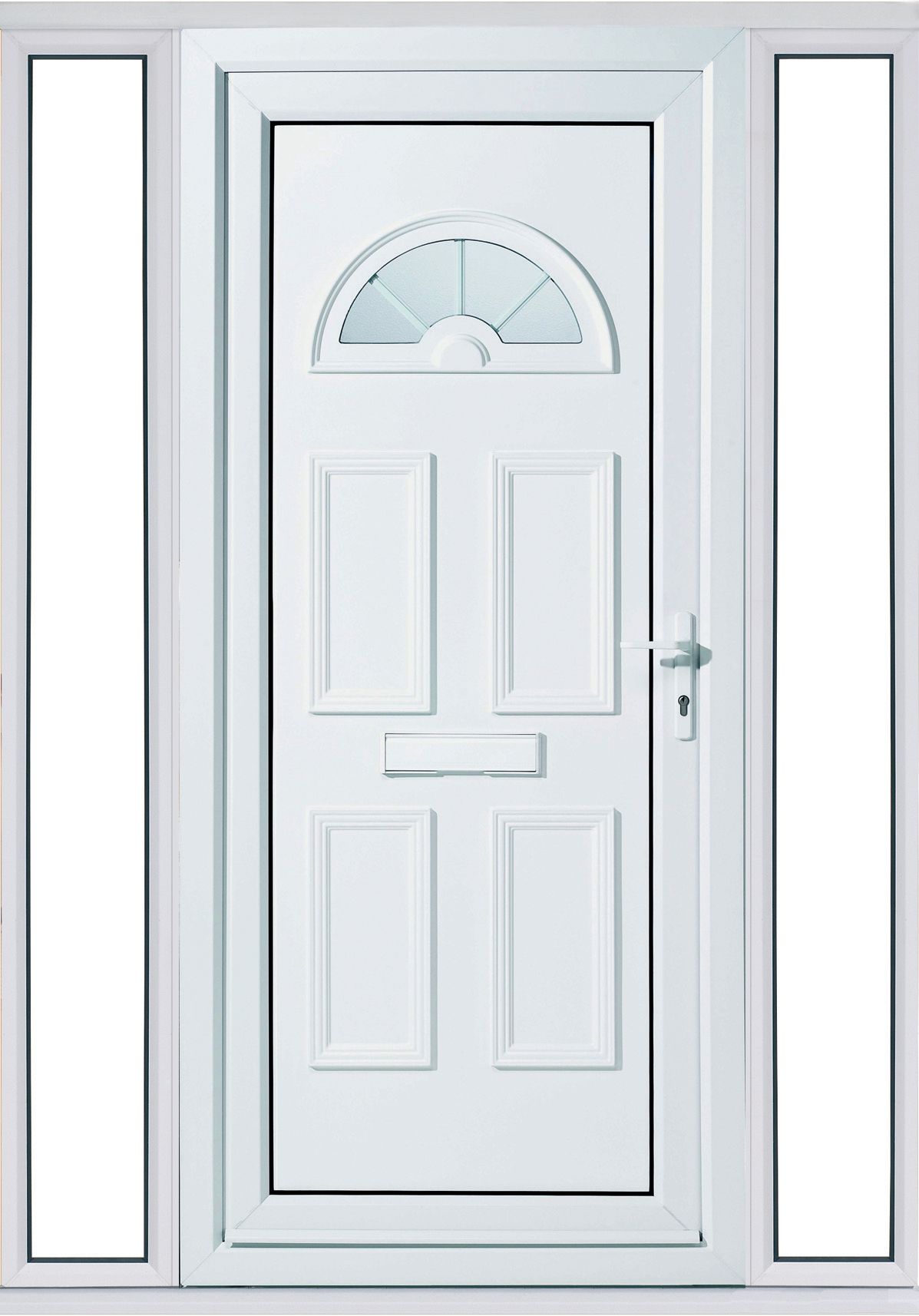 Euramax Carolina 2 Sidelight  Left Hand Hung uPVC White Door Set - 2085 x 1520mm