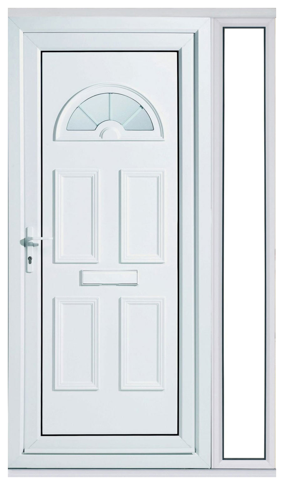 Euramax Carolina 1 Sidelight Right Hand Hung uPVC White Door Set - 2085 x 1220mm