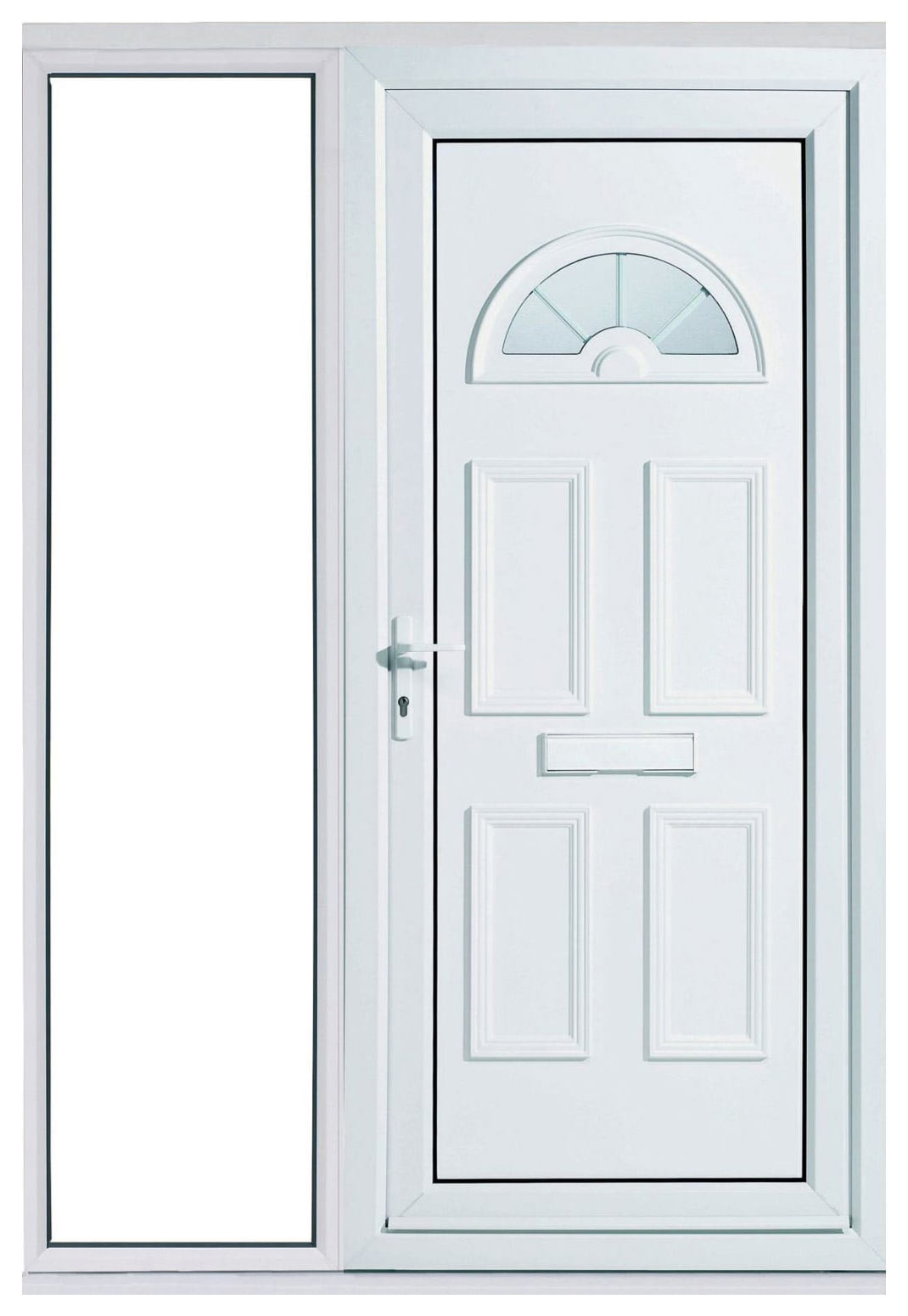 Image of Euramax Carolina 1 Sidelight Right Hand Hung uPVC White Door Set - 2085 x 1520mm