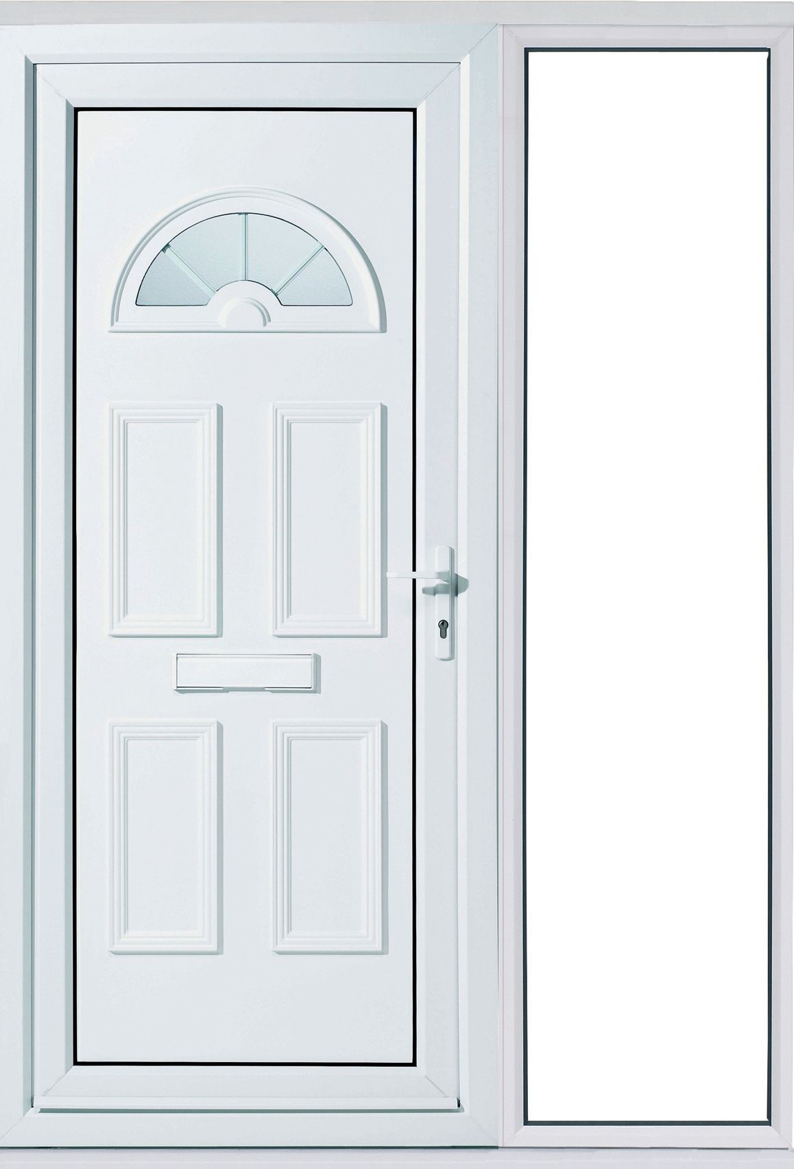 Image of Euramax Carolina 1 Sidelight Left Hand Hung uPVC White Door Set - 2085 x 1520mm