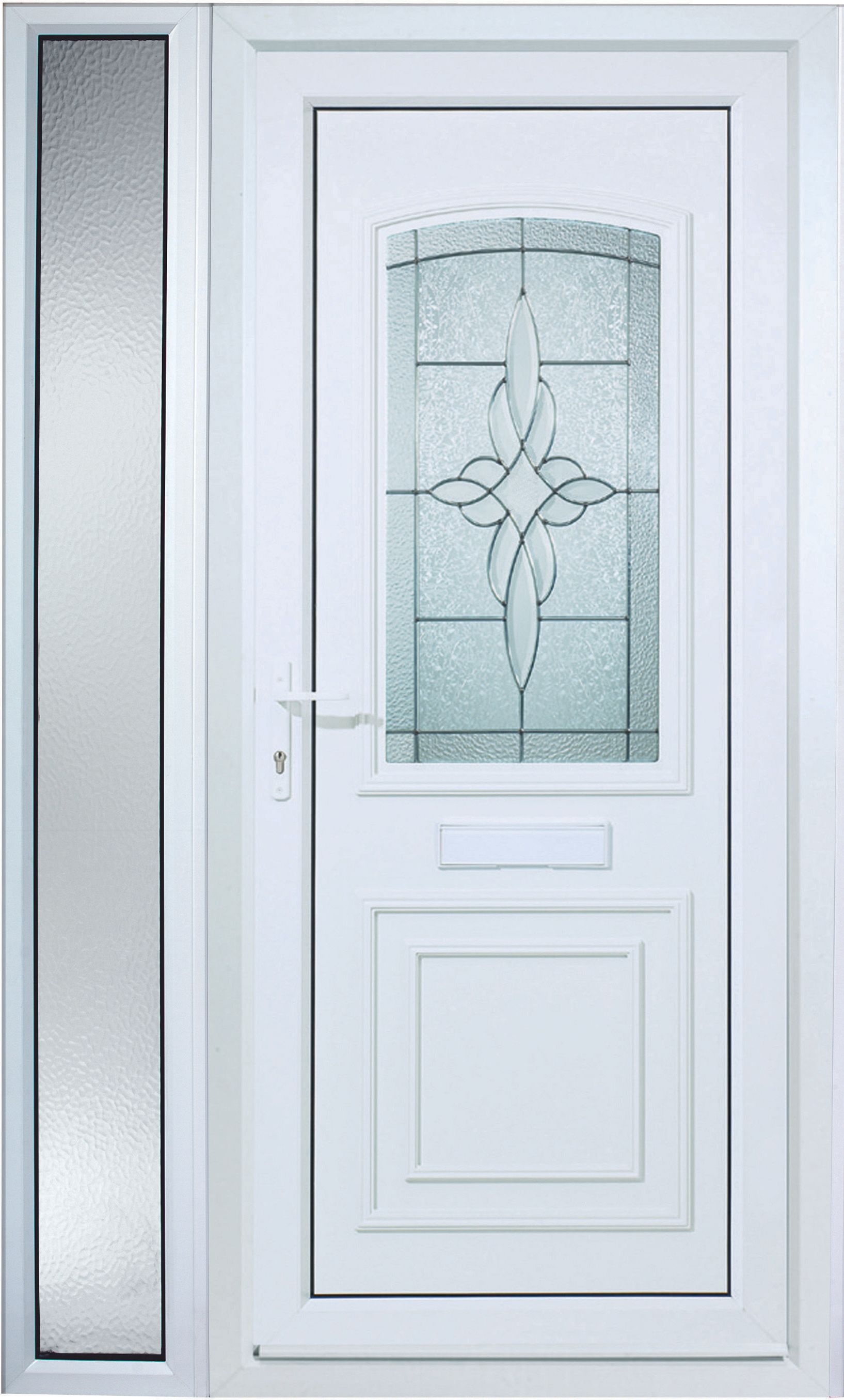 Image of Euramax Medway 1 Sidelight Right Hand Hung Pre-hung uPVC White Door - 2085 x 1220mm