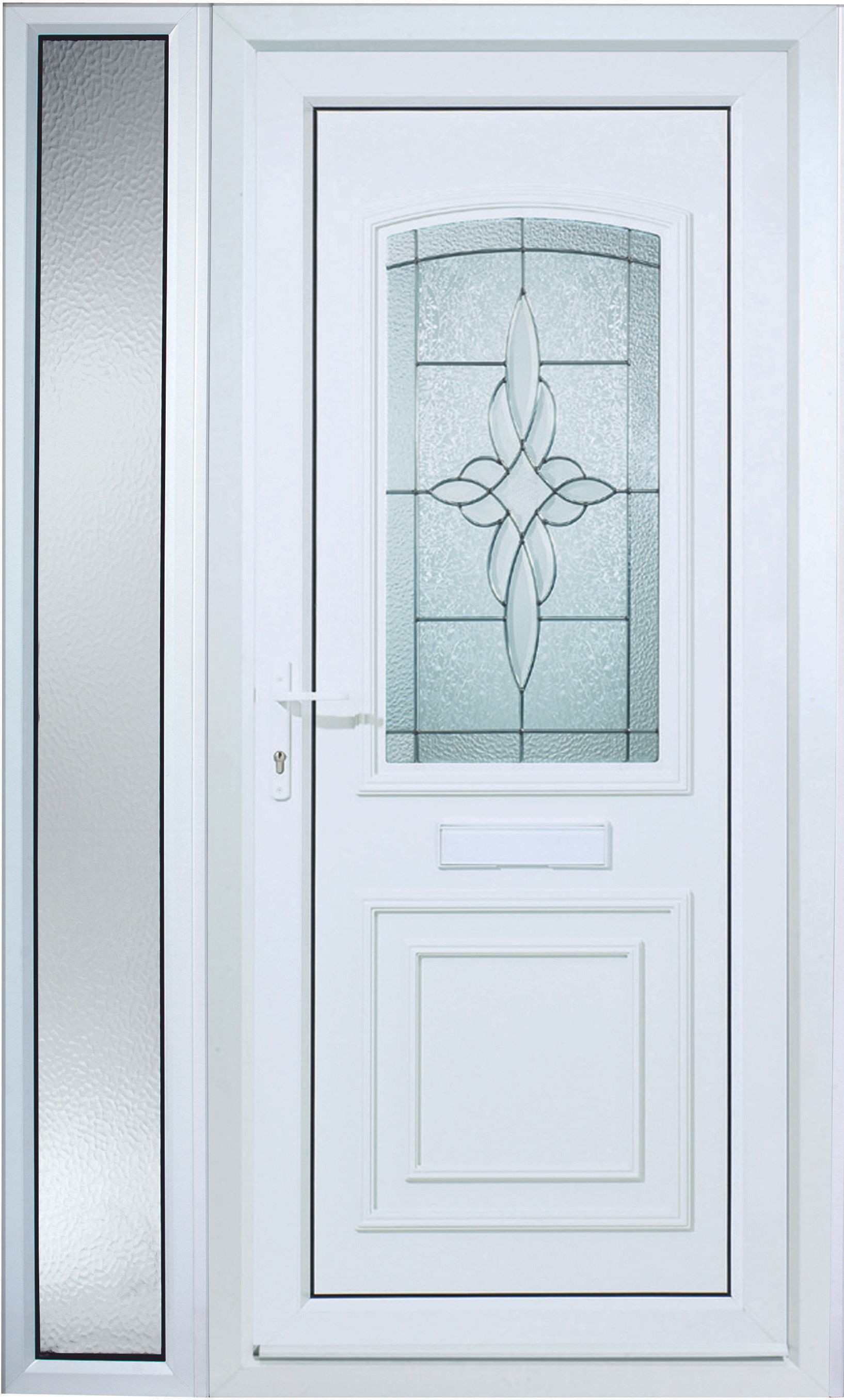 Euramax Medway 1 Sidelight Right Hand Hung Pre-hung uPVC White Door - 2085 x 1220mm
