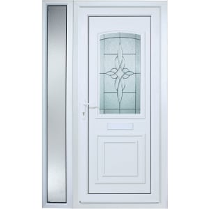 Euramax Medway 1 Sidelight Right Hand Hung Pre-hung uPVC White Door - 2085 x 1220mm