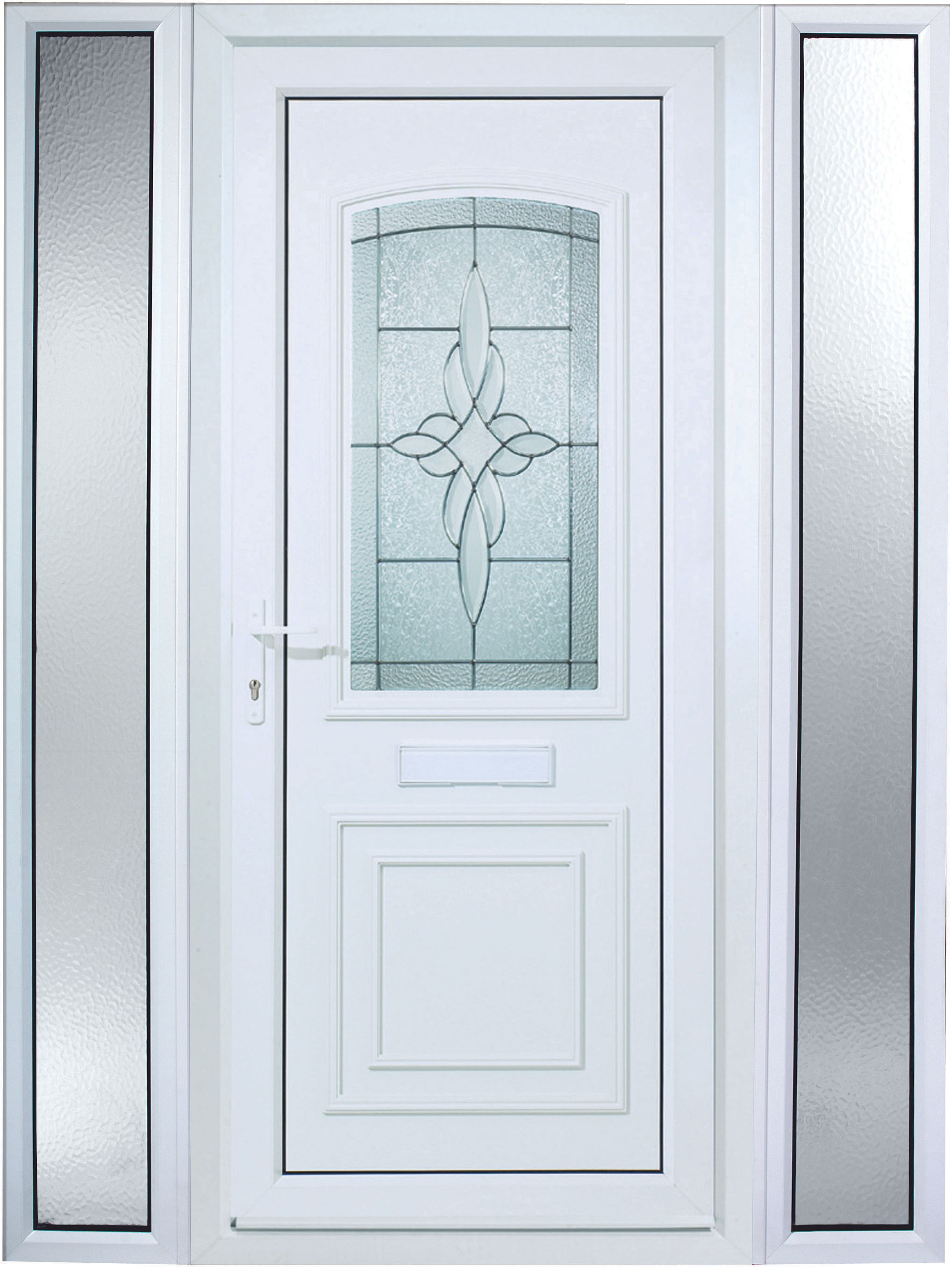 Image of Euramax Medway 2 Sidelight Right Hand Hung Pre-hung uPVC White Door - 2085 x 1520mm