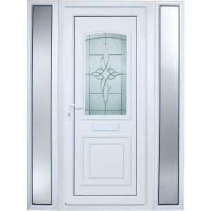 Euramax Medway 2 Sidelight Right Hand Hung Pre-hung uPVC White Door - 2085 x 1520mm