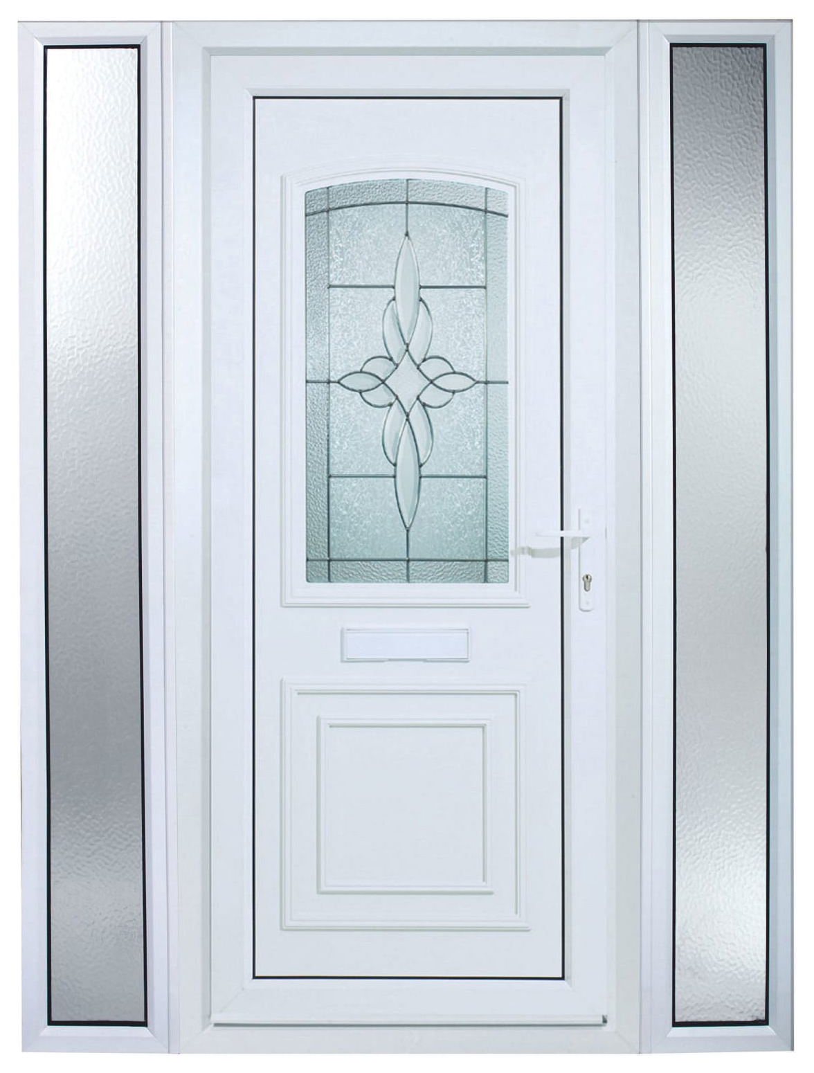 Image of Euramax Medway 2 Sidelight Left Hand Hung Pre-hung uPVC White Door - 2085 x 1520mm