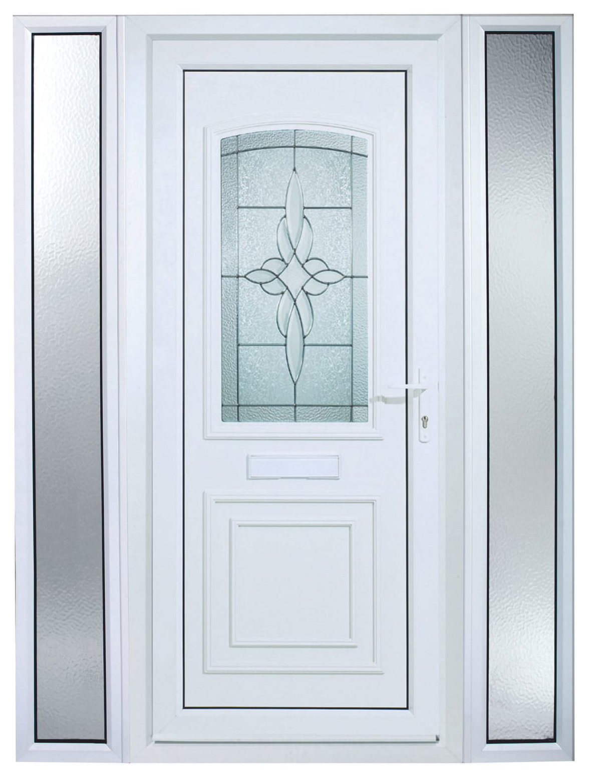 Euramax Medway 2 Sidelight Left Hand Hung Pre-hung uPVC White Door - 2085 x 1520mm