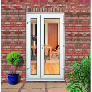Euramax uPVC White Double Glazed French Doors with Offset Intermediate Leaves Door - 1190 x 2090mm