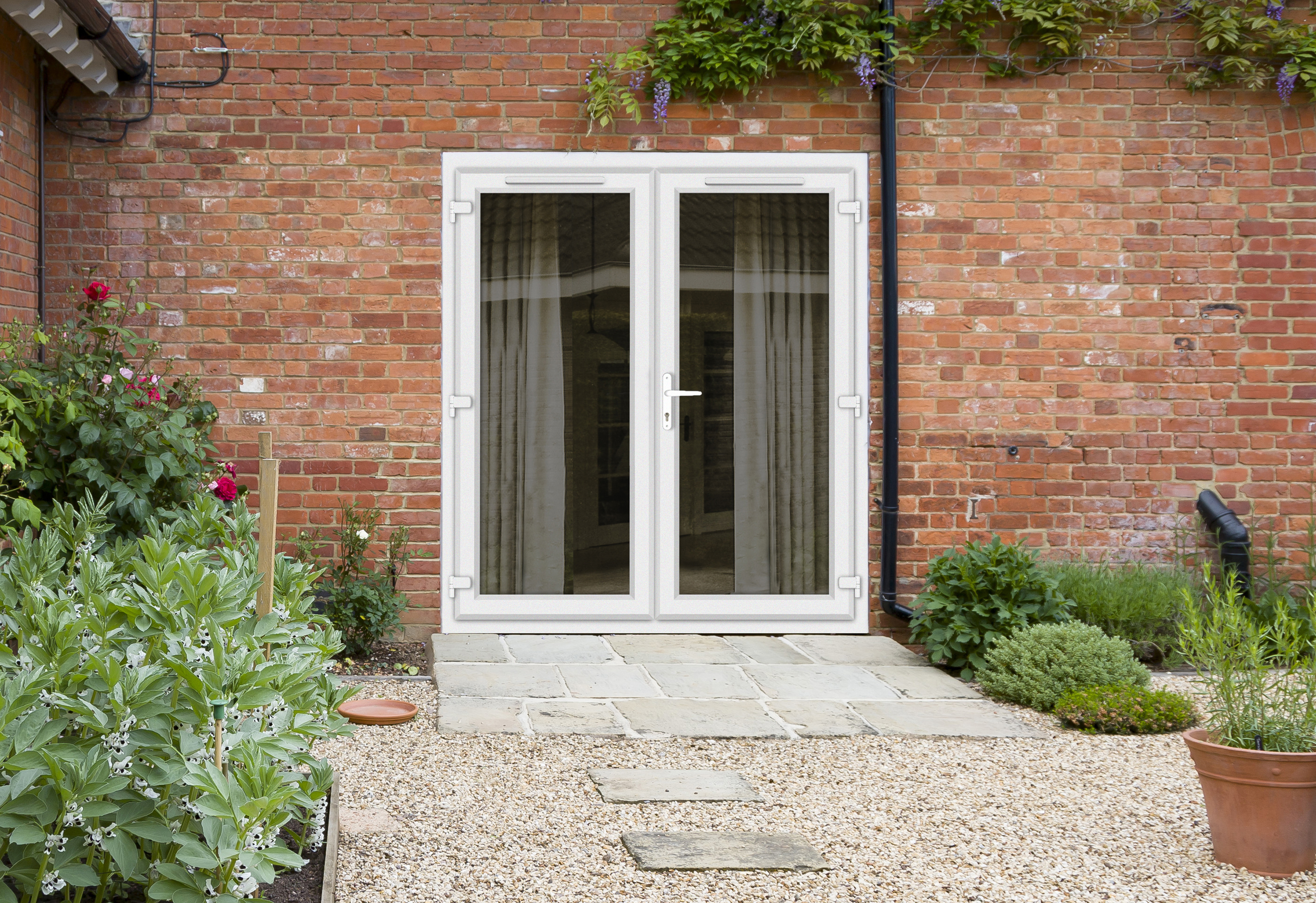 Image of Euramax uPVC White 4ft Double Glazed French Doors - 1190 x 2090mm (Part M)