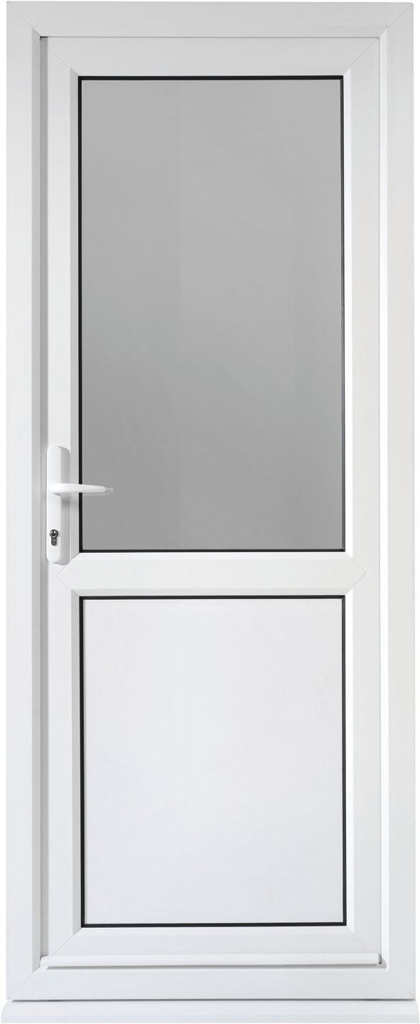 Image of Euramax Tamar Right Hung Pre-hung uPVC White Door - 2085 x 840mm