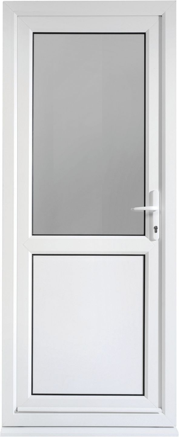 Image of Euramax Tamar Left Hung Pre-hung uPVC White Door - 2085 x 840mm